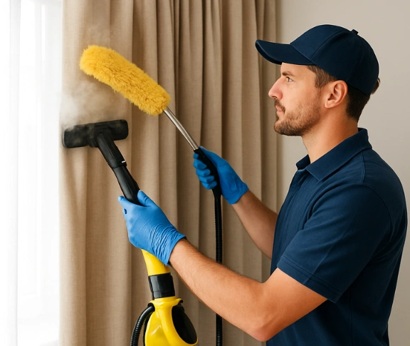 Trusted curtain steam cleaning technician Matty Curtain Cleaning northgate QLD