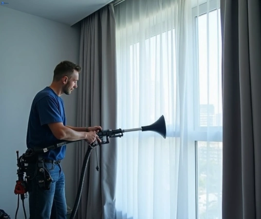 Professional curtain steam cleaning process equipment Matty Curtain Cleaning northgate