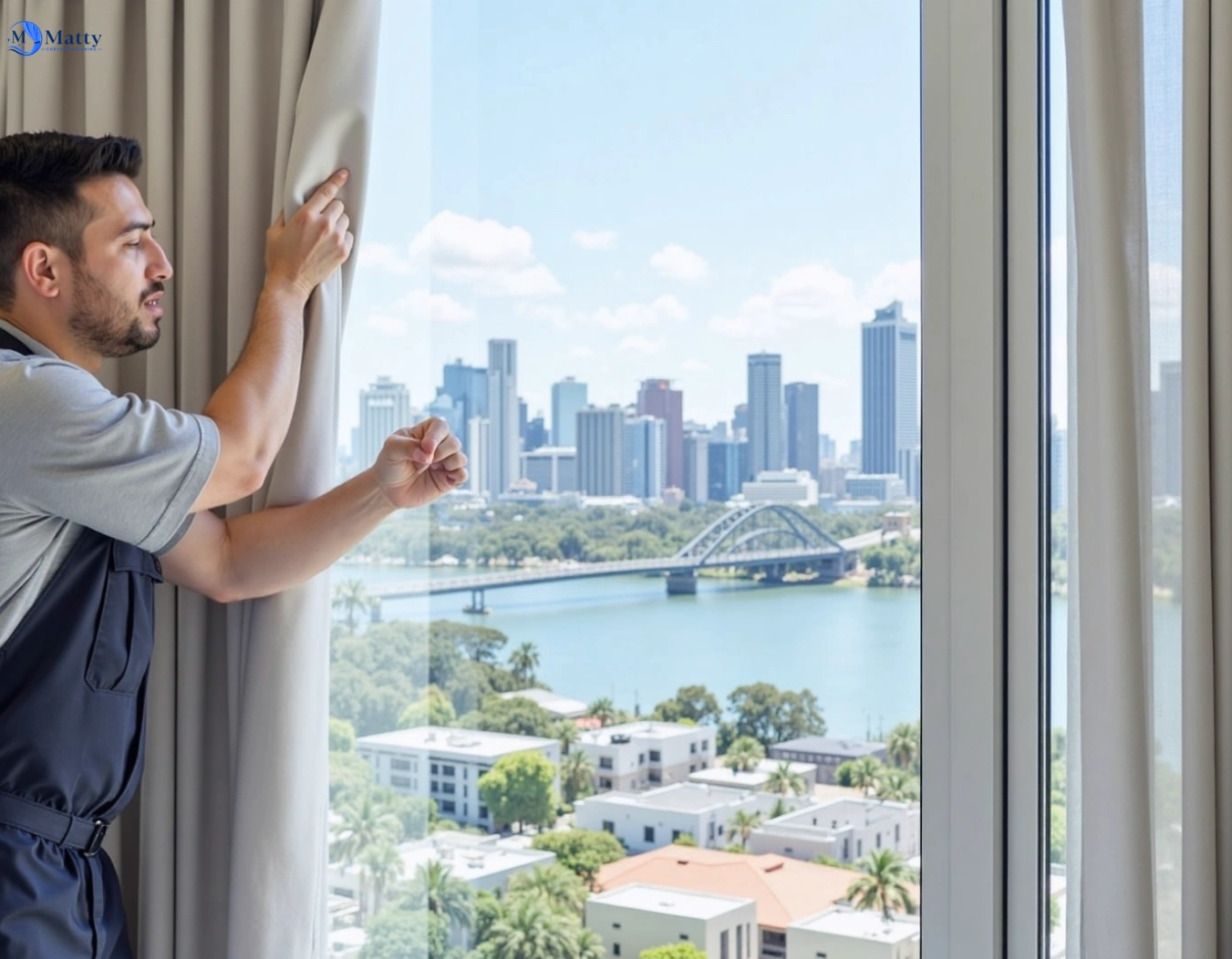 Professional curtain steam cleaning service northgate QLD by Matty Curtain Cleaning